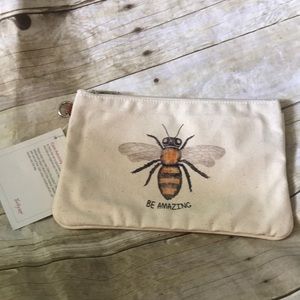 NWT Thirty One Statement Canvas ZIP-Top Pouch